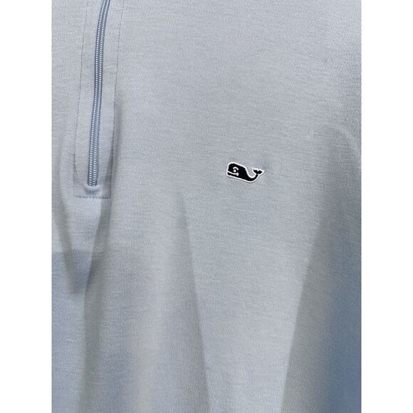 Vineyard Vines Light Blue 1/4 Zip Long Sleeve Cotton Pullover Sweater Men Large - Picture 3 of 8